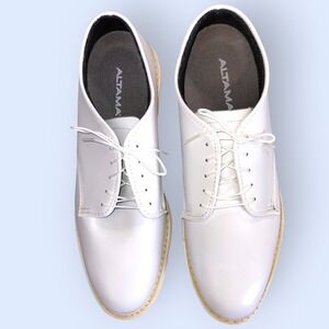 ALTAMA White Leather Uniform Oxford Dress Shoe Womens Sz 10.5 Military Band ROTC